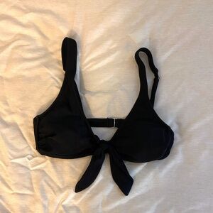 Black bikini top with bow/tie in front